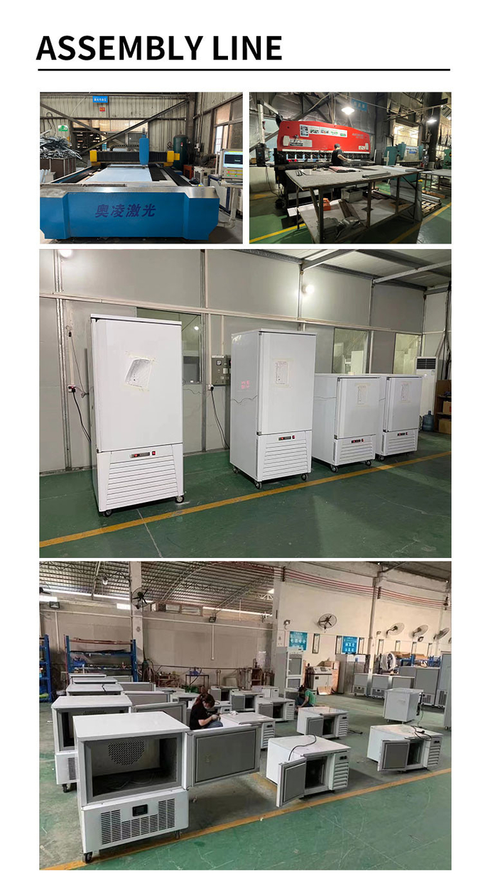 Congelador de congelamento rápido de 15 bandejas, refrigerador de congelamento comercial de 1500 w 18