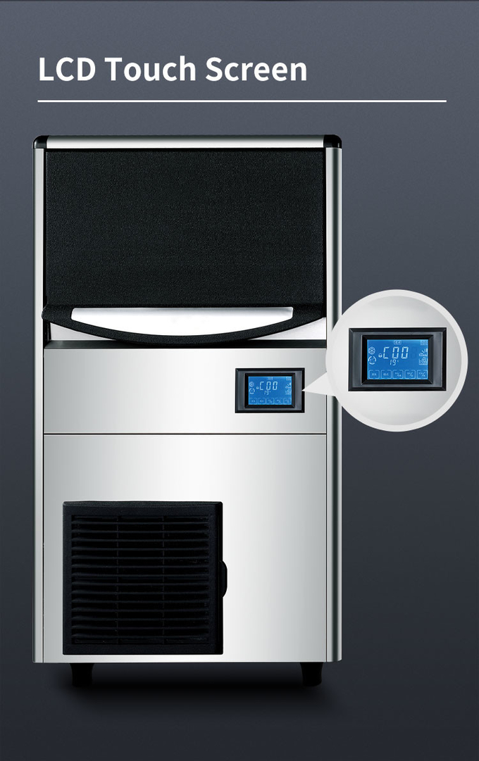 Máquina de fazer gelo comercial 60kg/24h Mini máquina de fazer gelo para cafeteria em casa 4