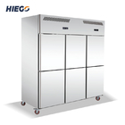congelador de aço inoxidável de 6 portas do refrigerador 1600L ereto comercial