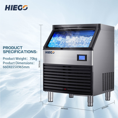 Máquina automática de bloco de gelo em aço inoxidável ABS para loja de bebidas