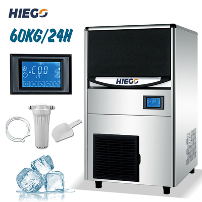 Máquina de fazer gelo comercial 60kg/24h Mini máquina de fazer gelo para cafeteria em casa
