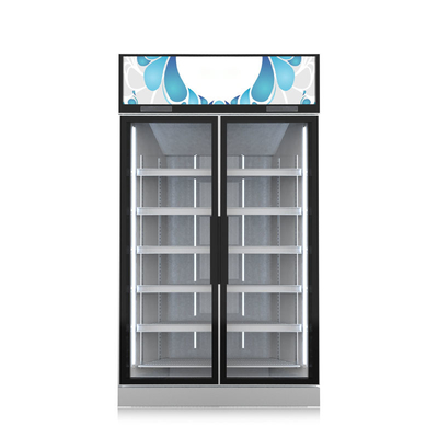 Refrigerar de ar verticalmente 2 controle de temperatura de vidro do refrigerador 800L Digitas da exposição da porta