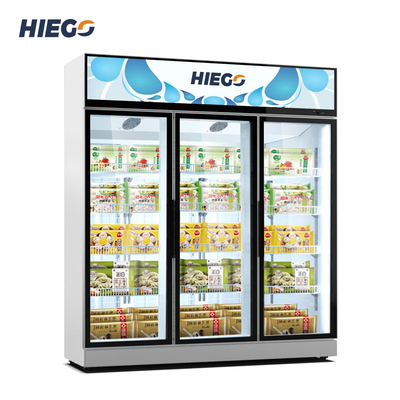 Refrigerador de vidro da exposição da cerveja da porta da barra 3 mais frescos do supermercado da bebida da bebida R290