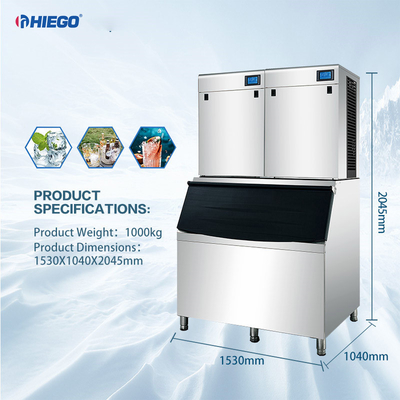 Máquina de aço inoxidável de tamanho médio da fabricação do cubo de gelo com produção de 1 toneladas/dia