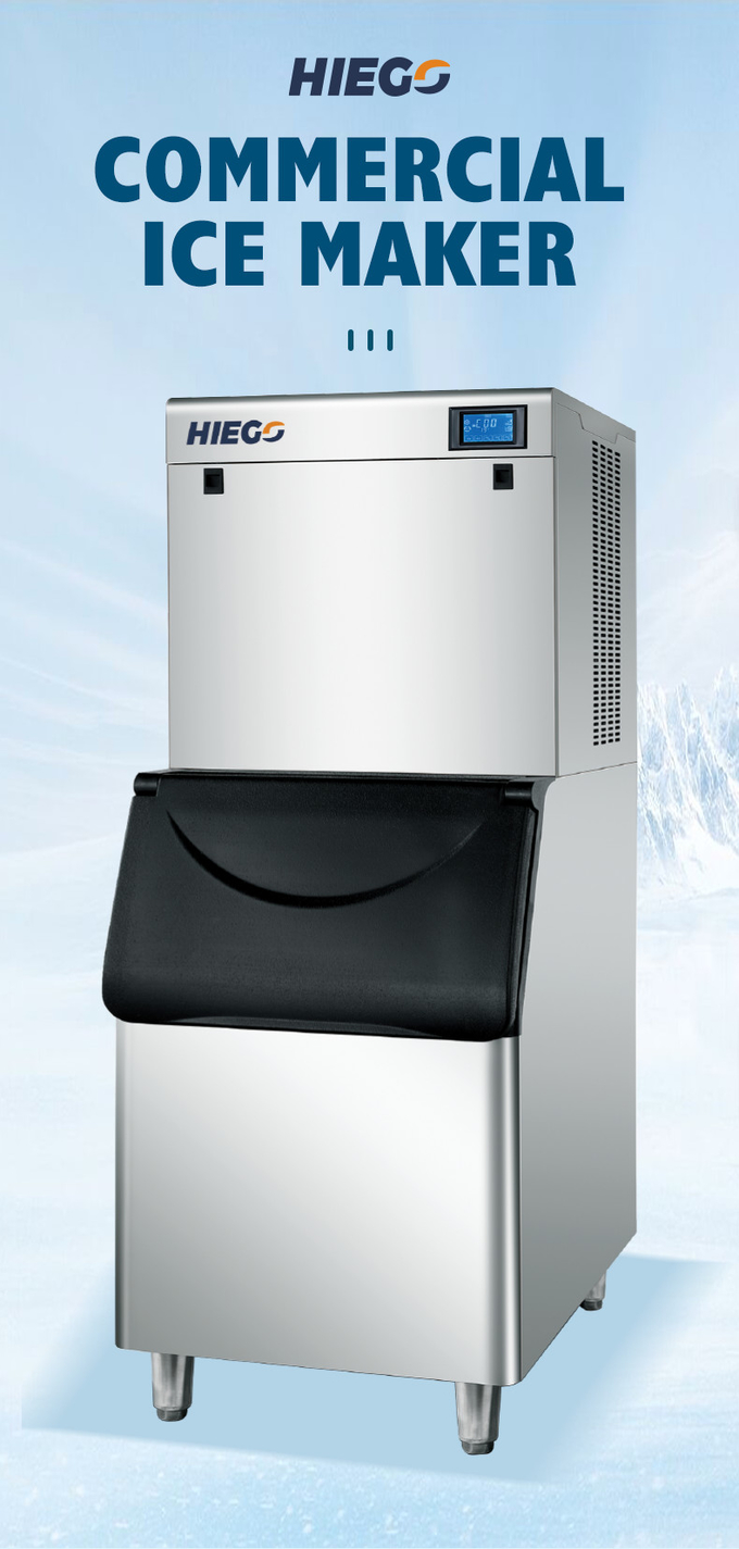 Máquina de fazer cubos de gelo de aço inoxidável 250 KG/24 horas Máquina de fazer gelo em cubos totalmente automática 1