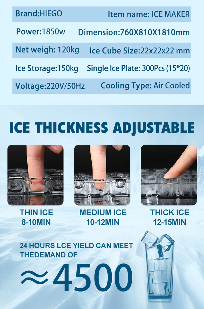 Máquina de gelo 300KG automática refrigerar de ar com compressor importado 8