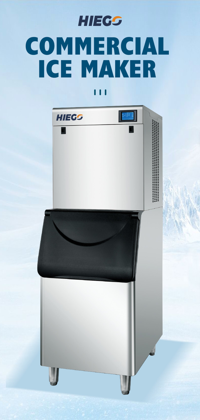 Máquina de gelo automática de 150 kg Armazenamento de 110 kg Refrigeração a ar Máquina de cubos de gelo comercial 0