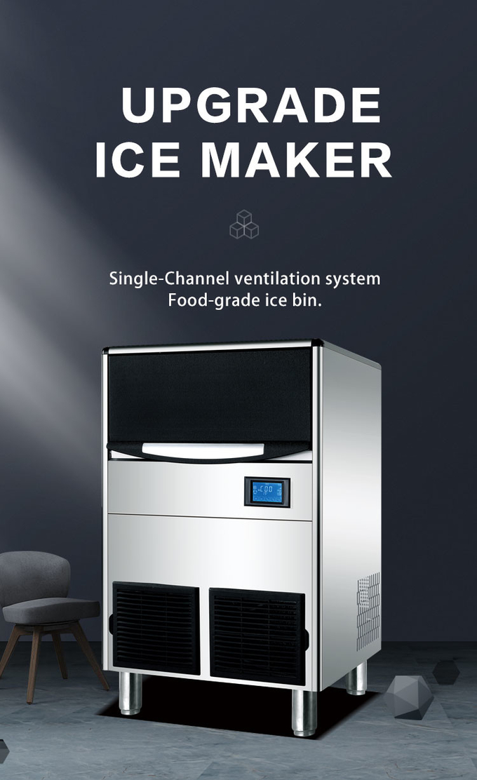 Máquina para fazer cubos de gelo quadrado 120 kg 24 horas para fazer cubos de gelo comercial 0