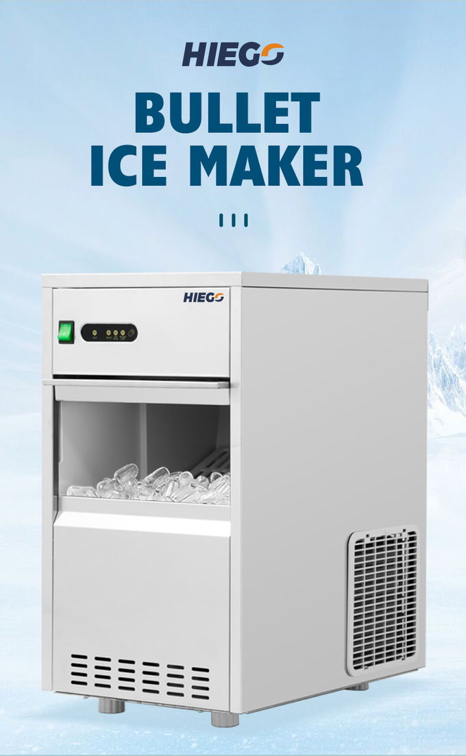 Máquina de gelo em forma de bala de aço inoxidável R134a de 50 kg para uso externo em cubos de gelo 0