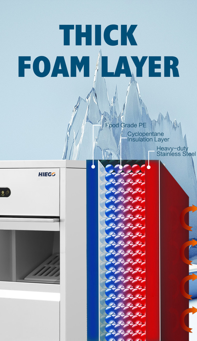 Máquina de gelo de pepitas comercial portátil 100 kg com refrigeração a ar e máquina de fazer gelo para casa 5