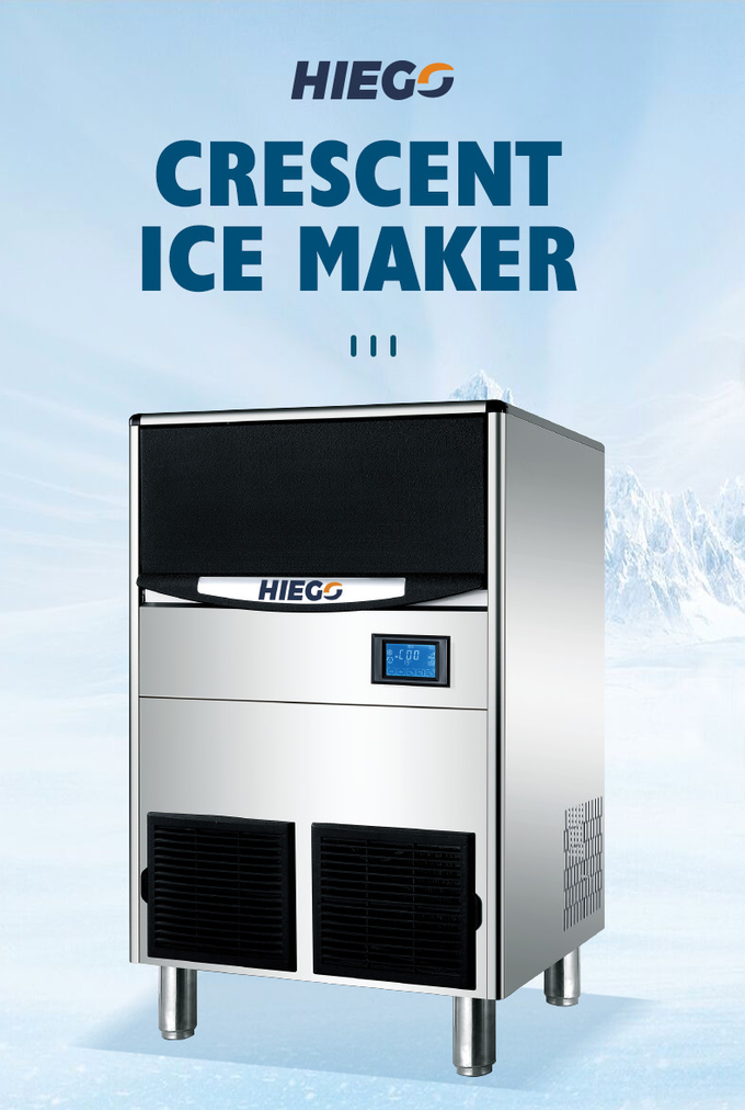 Máquina de gelo crescente de 150 lb, máquina de gelo comercial em cubo com recipiente 70 lb 1