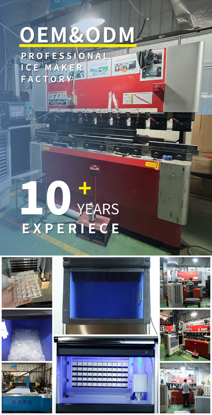 Comercial Crescent Cube Ice Maker 150 kg Máquina de fazer blocos de gelo para festas 14