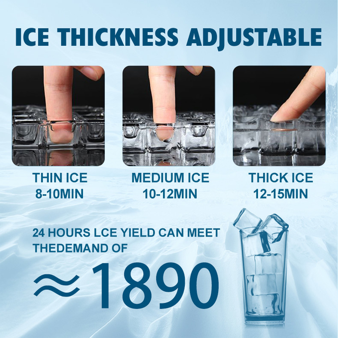 Máquinas de gelo comerciais 120 kg 24 horas para fabricação de cubos usados 6