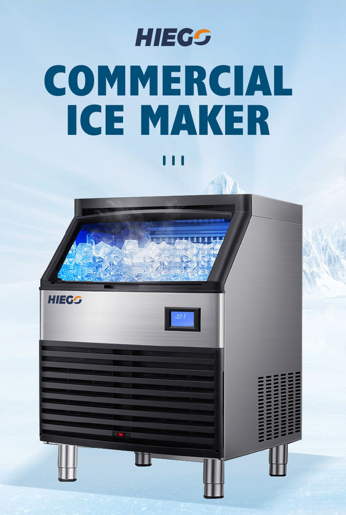 Máquina automática para fazer gelo em cubos Bolck de fluxo de água vertical de 80 kg 0