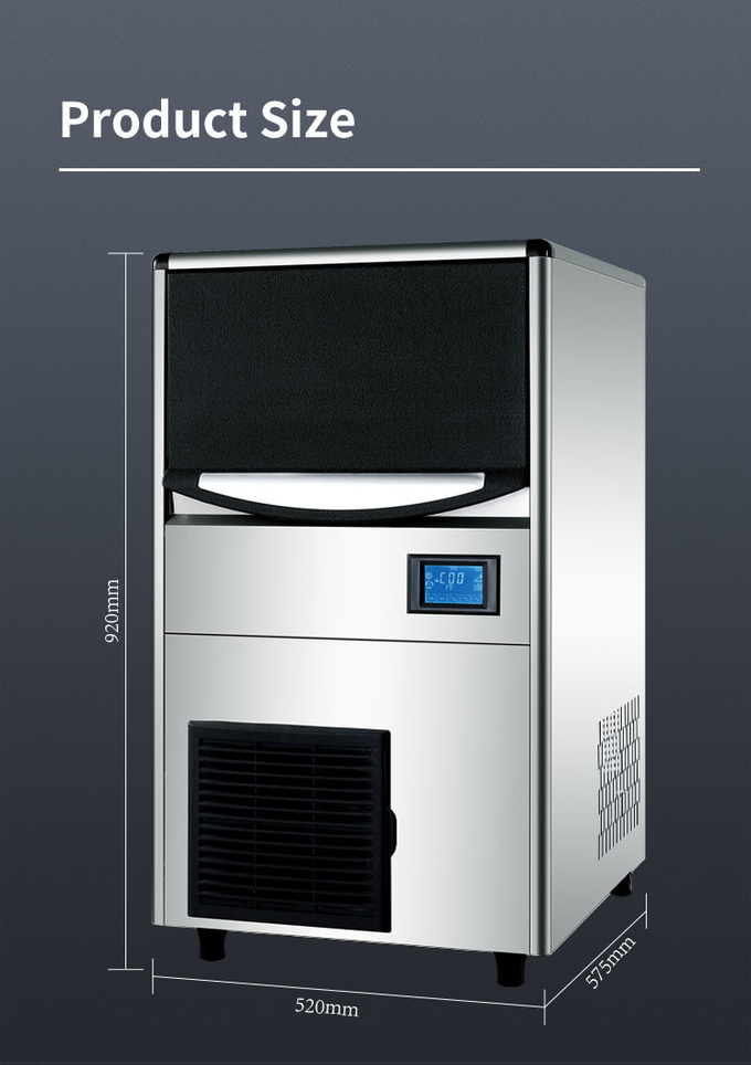 Máquina de gelo comercial 150 lb para bar hotelaria 60kg máquina automática de cubos de gelo 7