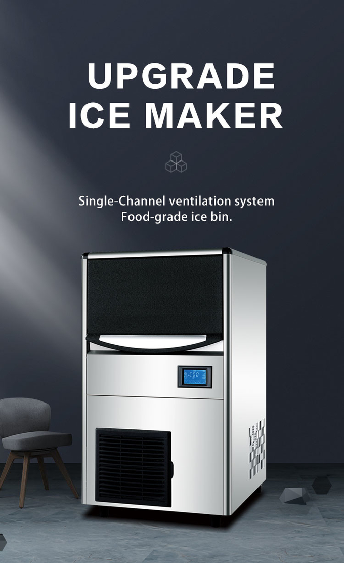 Uso doméstico 80kg por dia lcd máquina de fazer gelo comercial para restaurante bar café para venda 1