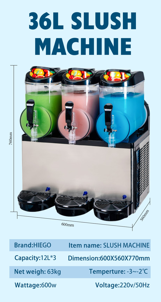 Máquina de raspadinha comercial totalmente automática 36l margarita para bebida gelada 0