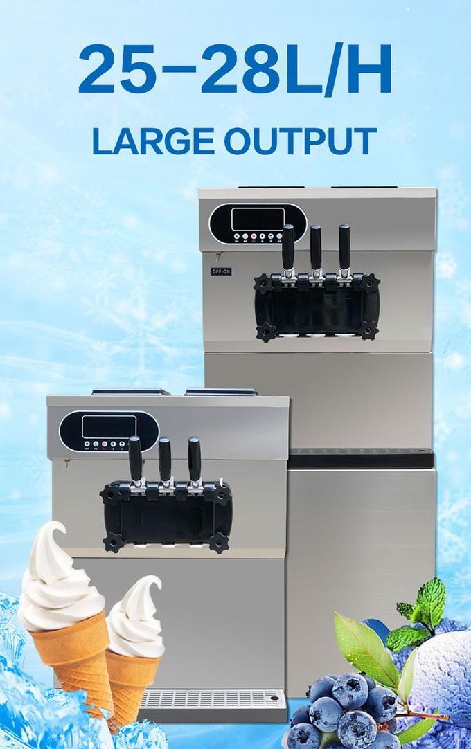 Misturadora de Sorvete Comercial 25-28l Iogurte Máquina de Sorvete de Pé 1