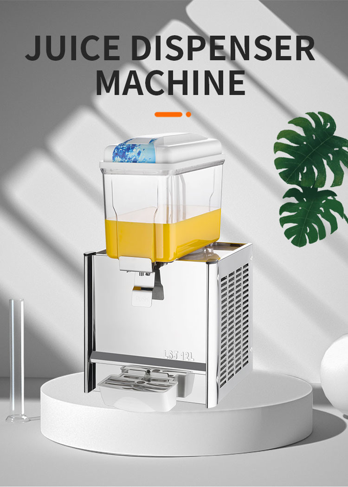 Máquina dispensadora de suco automática 12l 50-60hz dispensadora de suco geladeira aço inoxidável 2