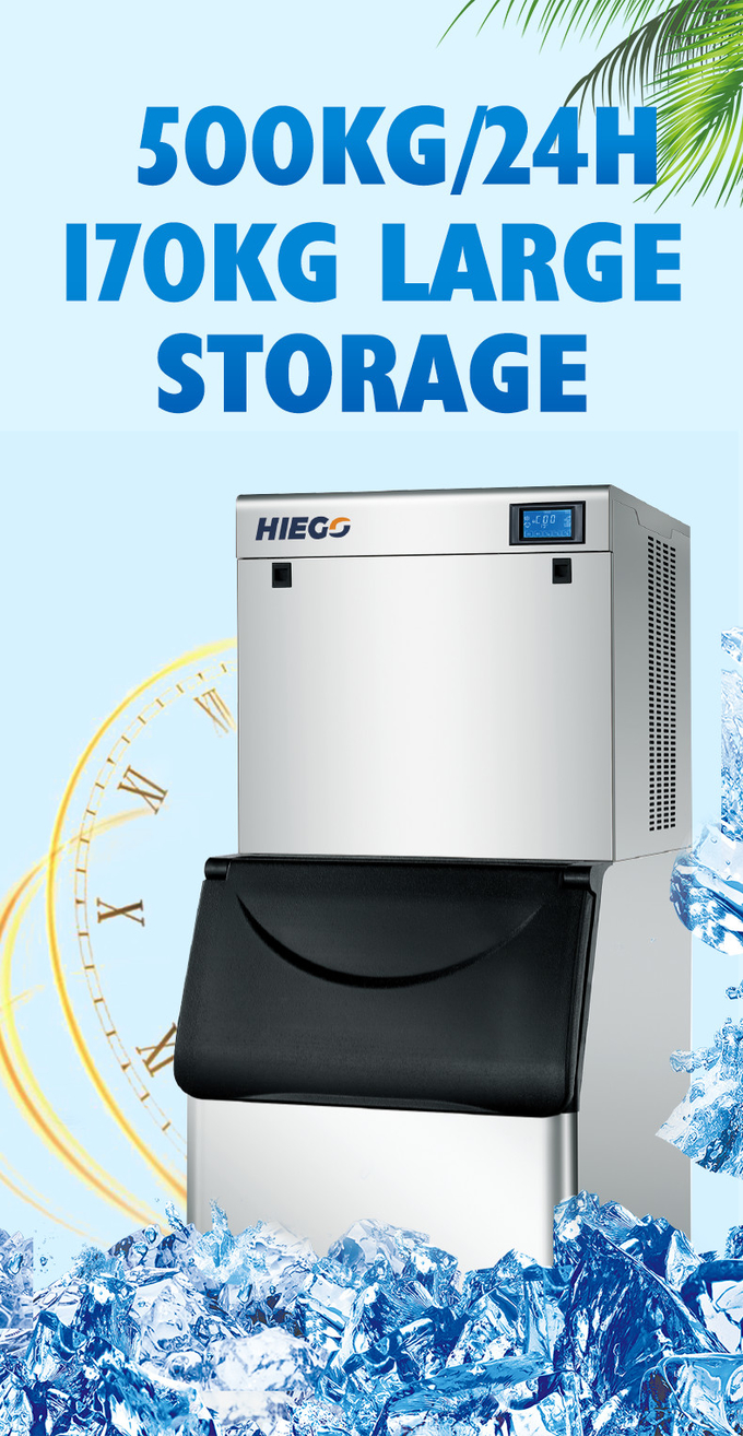 Máquina de gelo automática de resfriamento de ar 500 kg de aço inoxidável fabricante de bolas de gelo comercial 4