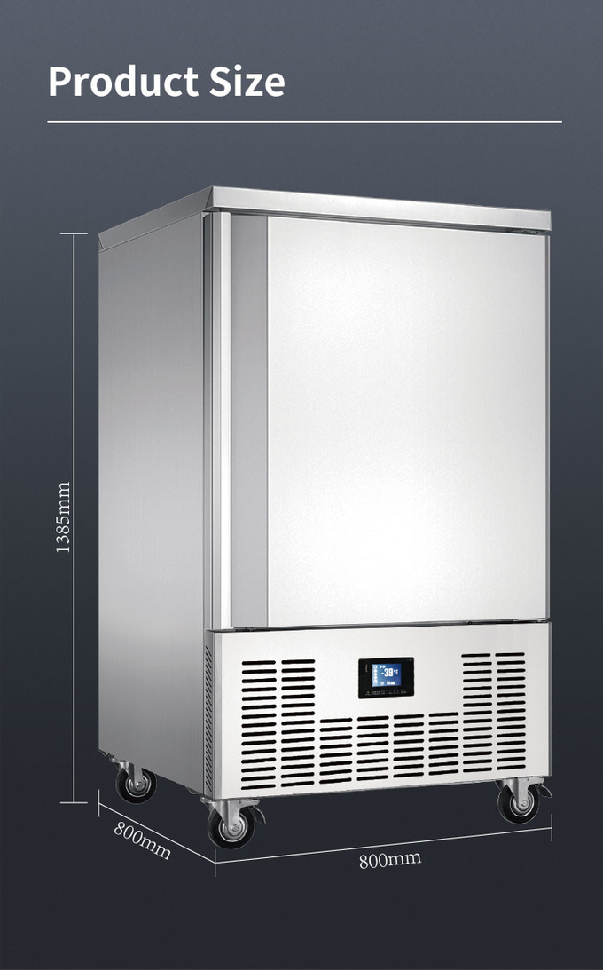 Congelador de congelamento rápido de 15 bandejas, refrigerador de congelamento comercial de 1500 w 9