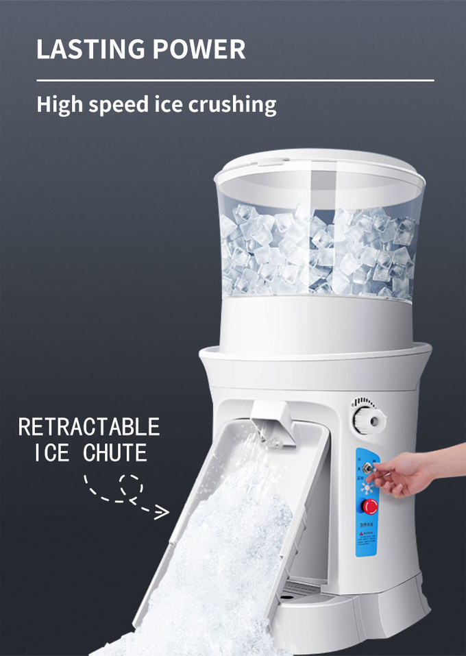 Máquina de cortar gelo comercial ajustável para mesa, cone de neve, 320 rpm, máquina elétrica trituradora de gelo 2