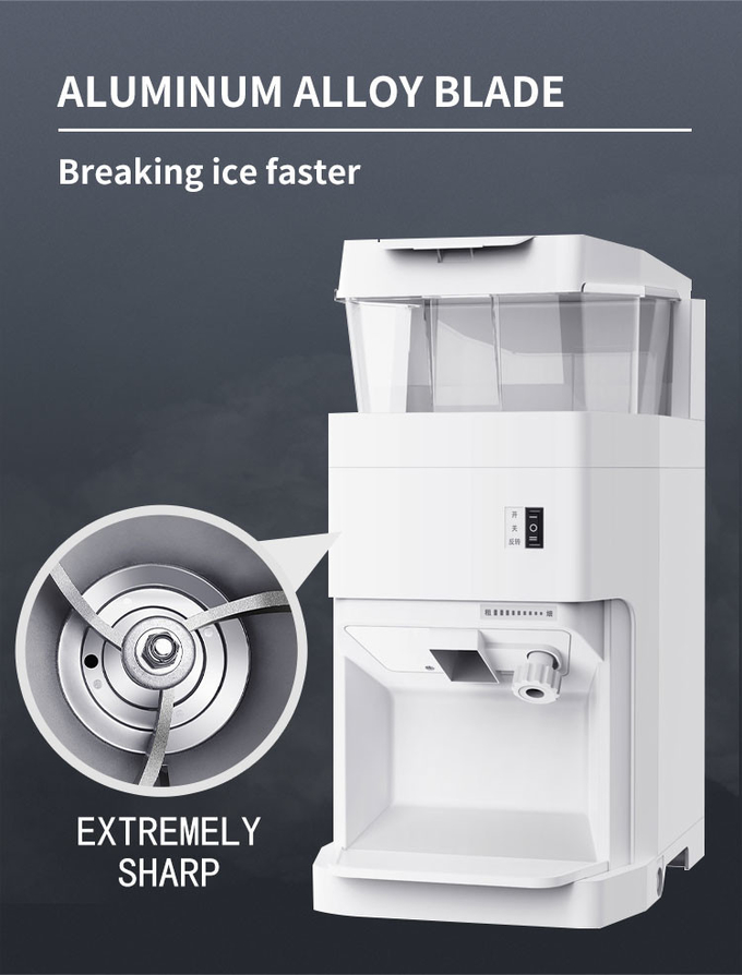 Máquina de cortar gelo em cubos 15l 320rpm Triturador de gelo elétrico 6Kg/min 7
