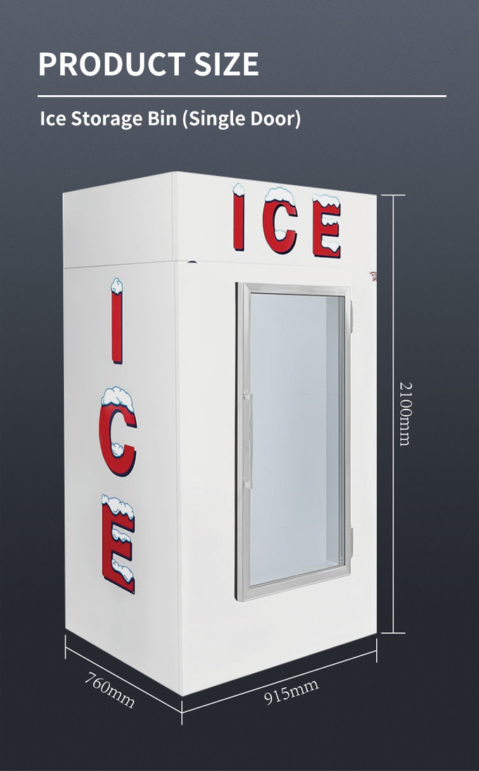 Ice Merchandiser Freezer Full Automatic R404a Vitrine de Sorvete 850l 2
