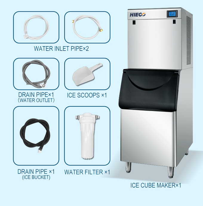 Comercial Crescent Cube Ice Maker 150 kg Máquina de fazer blocos de gelo para festas 11