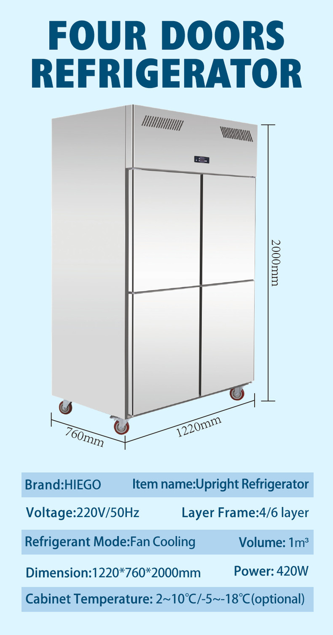 refrigerador 500L ereto comercial para o equipamento da cozinha do restaurante do hotel 9