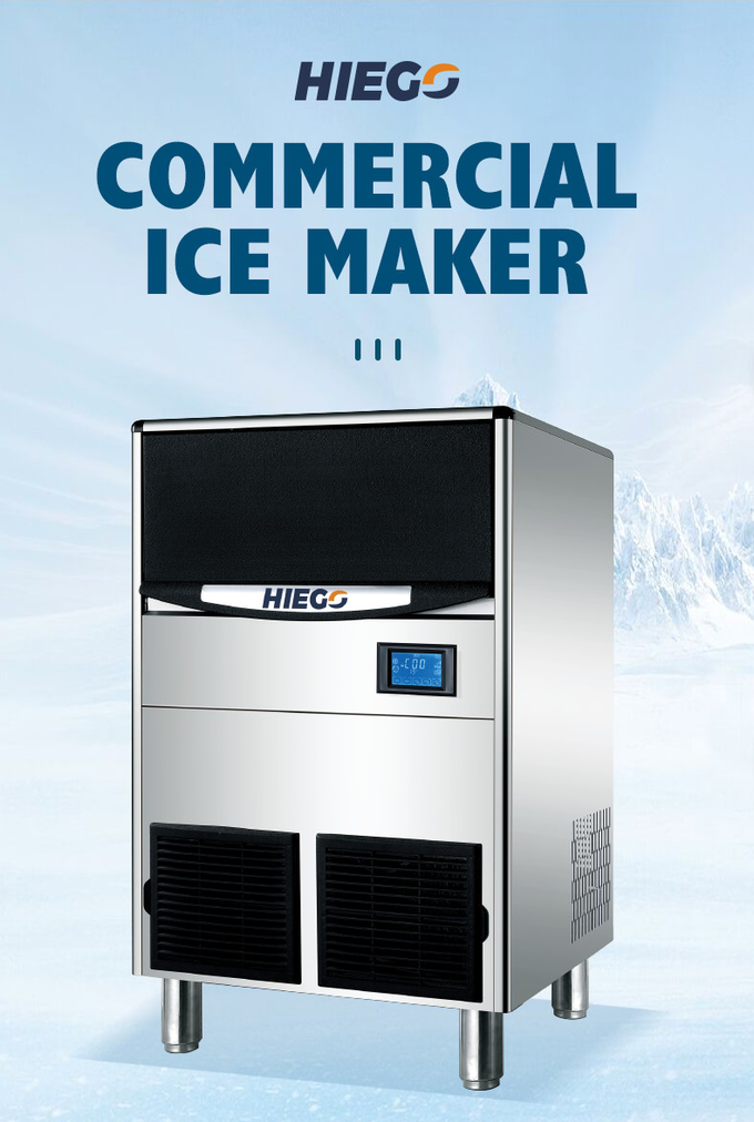 Barril de 100 KG Máquina de fazer gelo R404a Máquina de cubos de gelo comercial Resfriamento a ar 0