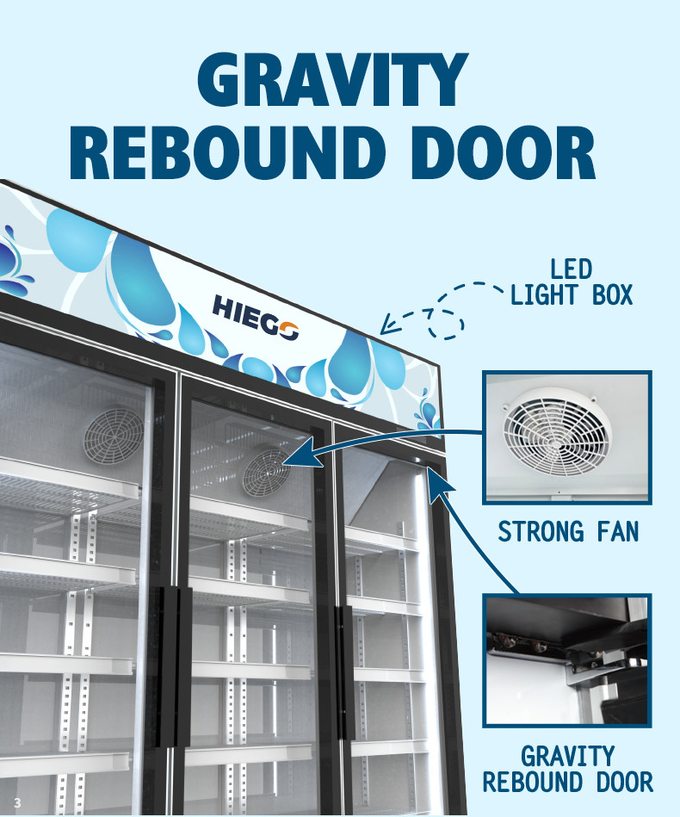 Refrigerador de vidro vertical da exposição da porta de 5 camadas para o refresco da bebida 4