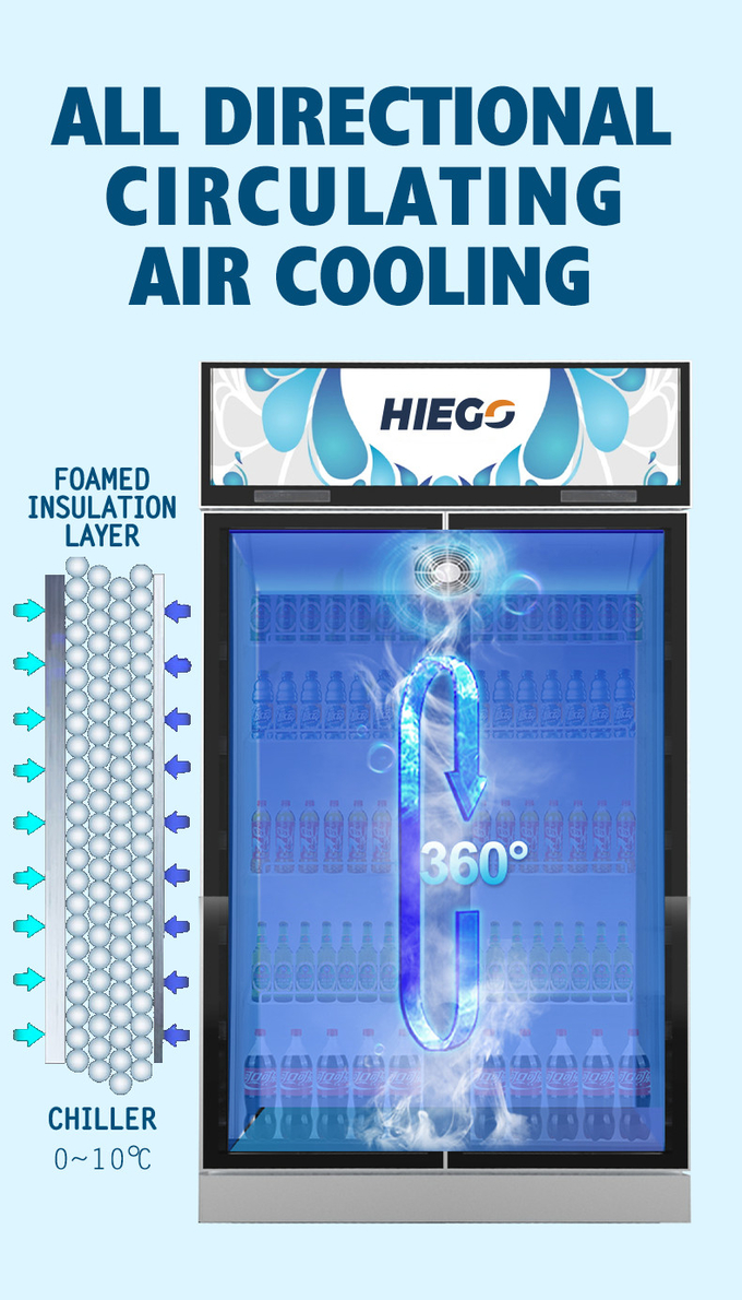3 sistema de controlo ereto da temperatura do refrigerador 550W Digitas da exposição das portas de vidro 5