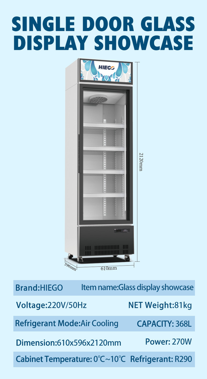 Alcance de vidro triplo do refrigerador da exposição da porta em refrigerar do fã do congelador 1600L 8