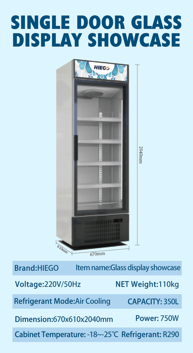 refrigerador de vidro da porta da exposição do supermercado da cerveja fria do refrigerador da bebida 380L 7